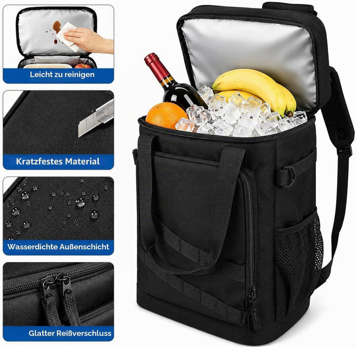 Kühlrucksack 40L, Leichter Rucksack mit Flaschenöffner, für Strand, Reisen, Camping und Mittagessen