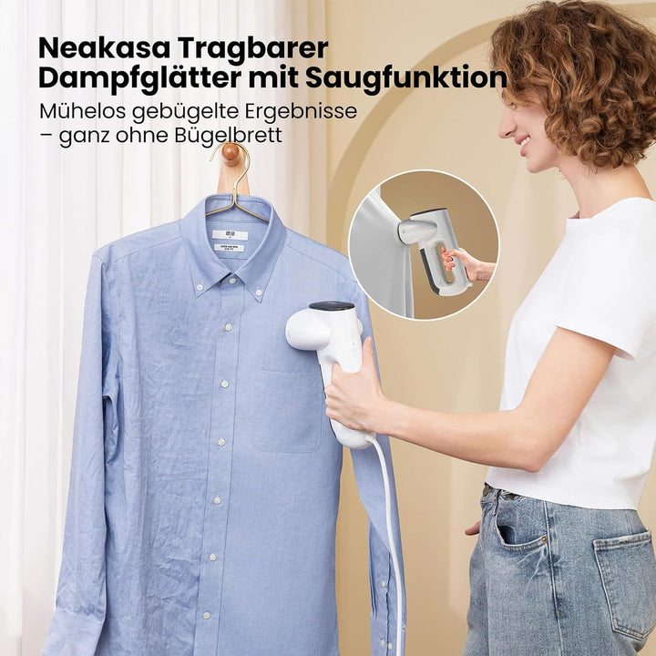Neakasa Magic 1 Steamer Dampfglätter mit Saugfunktion, tragbarer Reisedampfglätter, 2300 Pa Saugleis