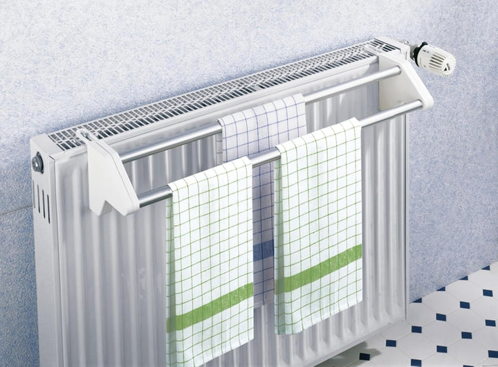 WENKO Heizkörper-Wäschetrockner Twin, stabiler Wäschetrockner zum Einhängen an den Heizkörper, Länge