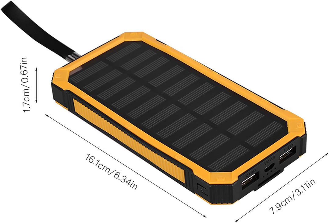 20000MAH Solar Power Bank Tragbares Ladegerät, Dual USB Solar Panel Ladegerät mit Schnellem Gebühren