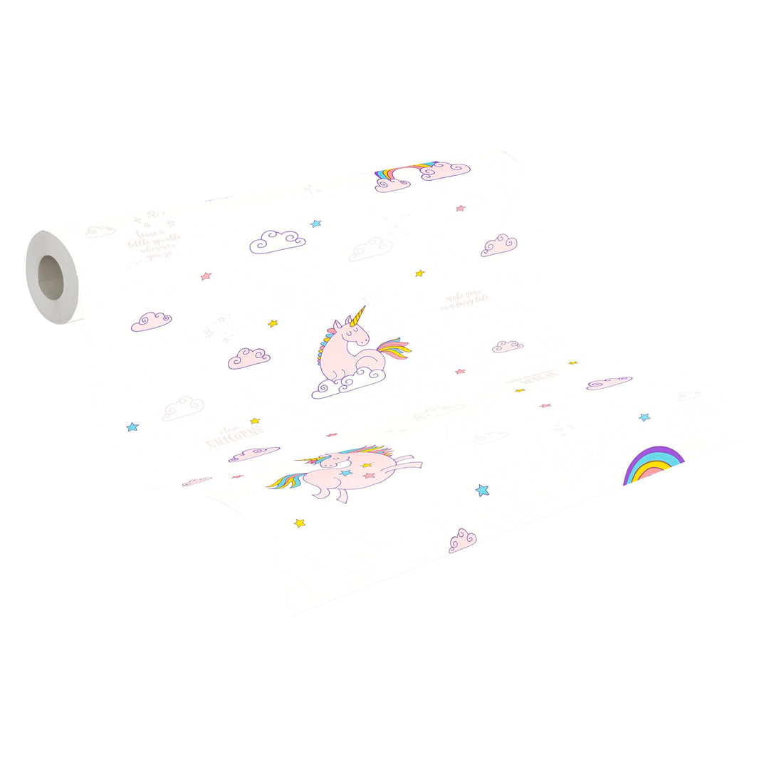 ROLLER A.S.Creation Papiertapete - Einhorn - weiss-rosa - 10 Meter Bunt Lila Weiss Boys & Girls 6, B