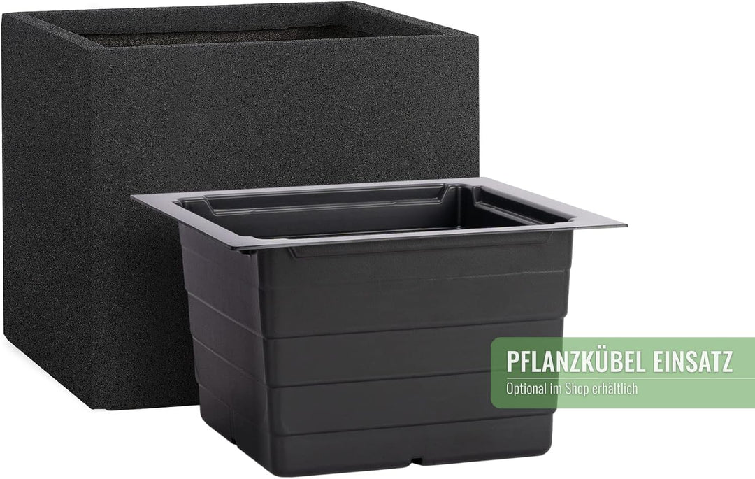 Pflanzwerk® Pflanzkübel Cube Granit Anthrazit 38x44x44cm *Frostbeständiger Blumenkübel* *UV-Schutz*