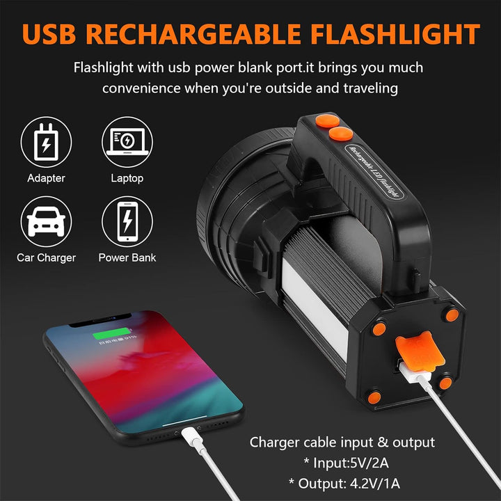 AF-WAN LED Handscheinwerfer 7000 Lumens,LED Taschenlampe,Wiederaufladbare CREE Led Handscheinwerfer