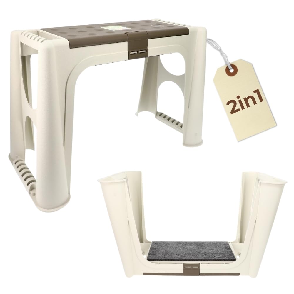 2in1 Hocker Kniekissen Kniebank Garten Bank Sitzhocker Gartenkniebank Stauraum