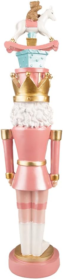 Clayre & Eef Figur Nussknacker 50 cm Rosa Blau Polyresin Weihnachtsdekoration