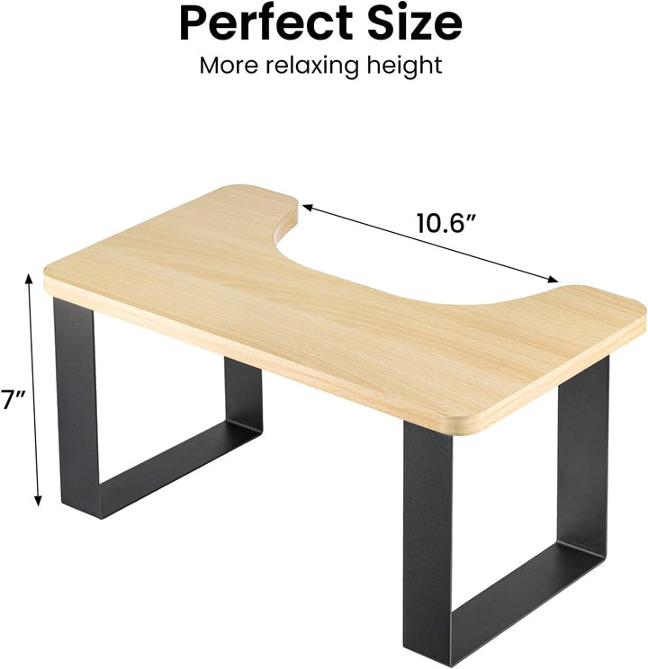 Youyijia Metall mit Holz Toilettenhocker 7 Zoll/17.8CM Metall-Toilettenhocker Rutschfester Toiletten