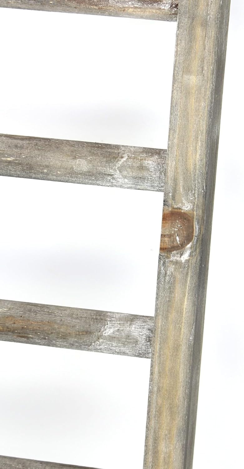 Dekoleidenschaft Deko-Leiter “Landhaus” aus Holz, 98 cm hoch, Handtuchhalter, Rankhilfe, Garten-Deko