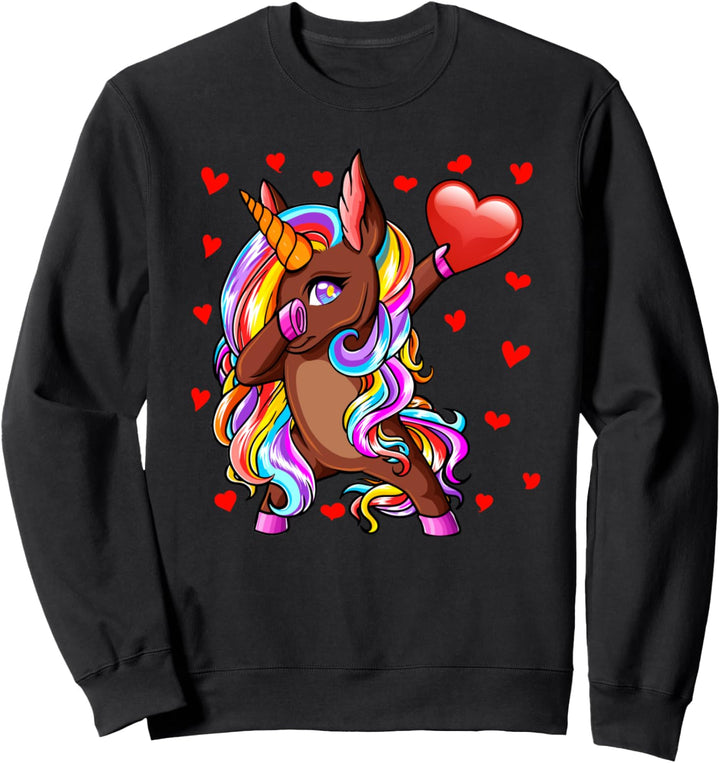 Tupfender Einhorn & Herz - Lustige Valentinestag Geschenke Sweatshirt