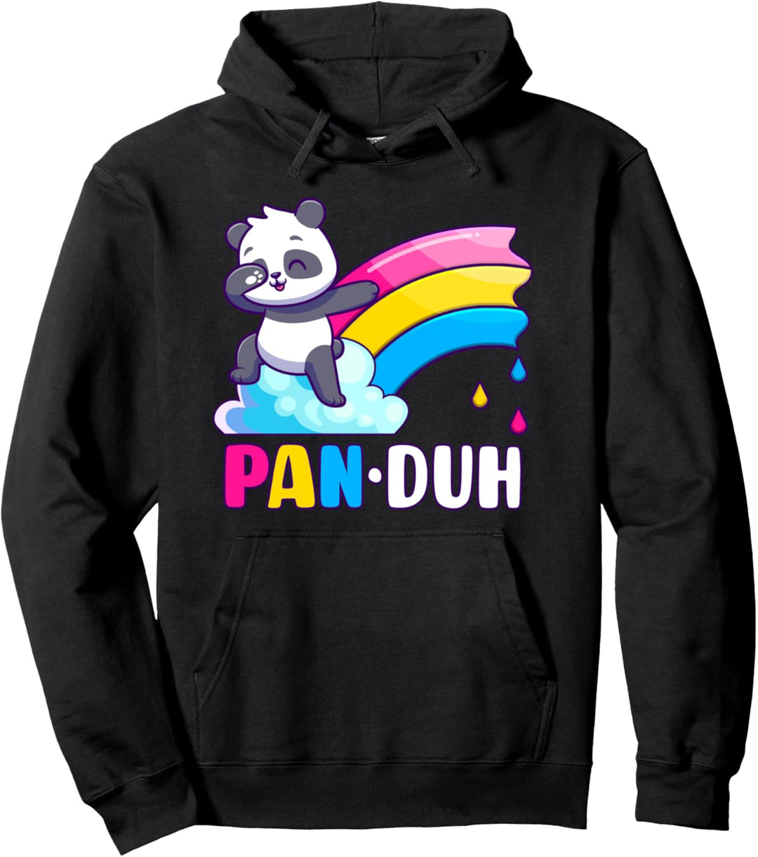 Pansexueller Panda mit Regenbogen, pansexuelle Flaggenfarben Pullover Hoodie