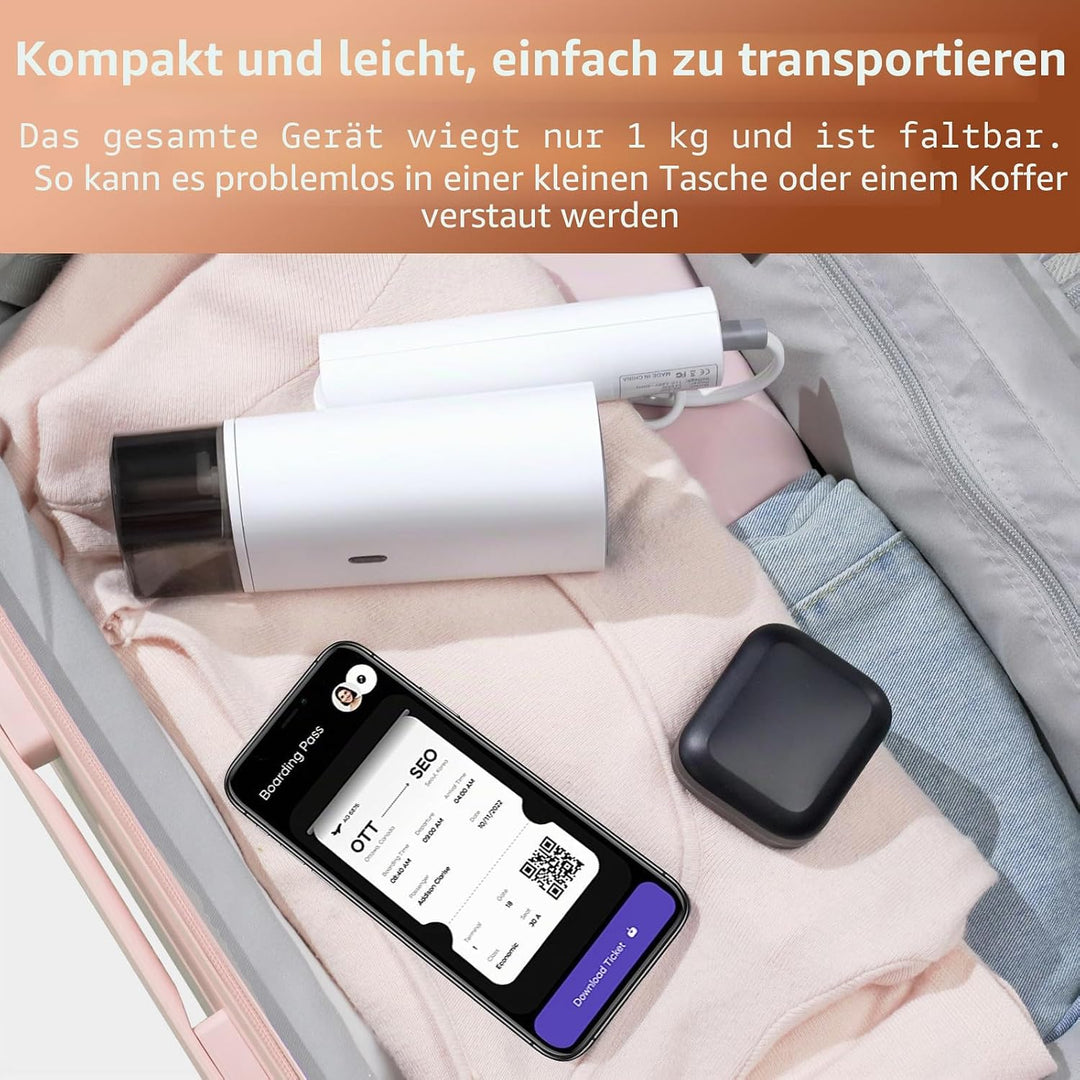Dampfer für Kleidung,Handdampfer mit horizontalem und vertikalem Dampfen, 20s Aufheizen 120ml Wasser