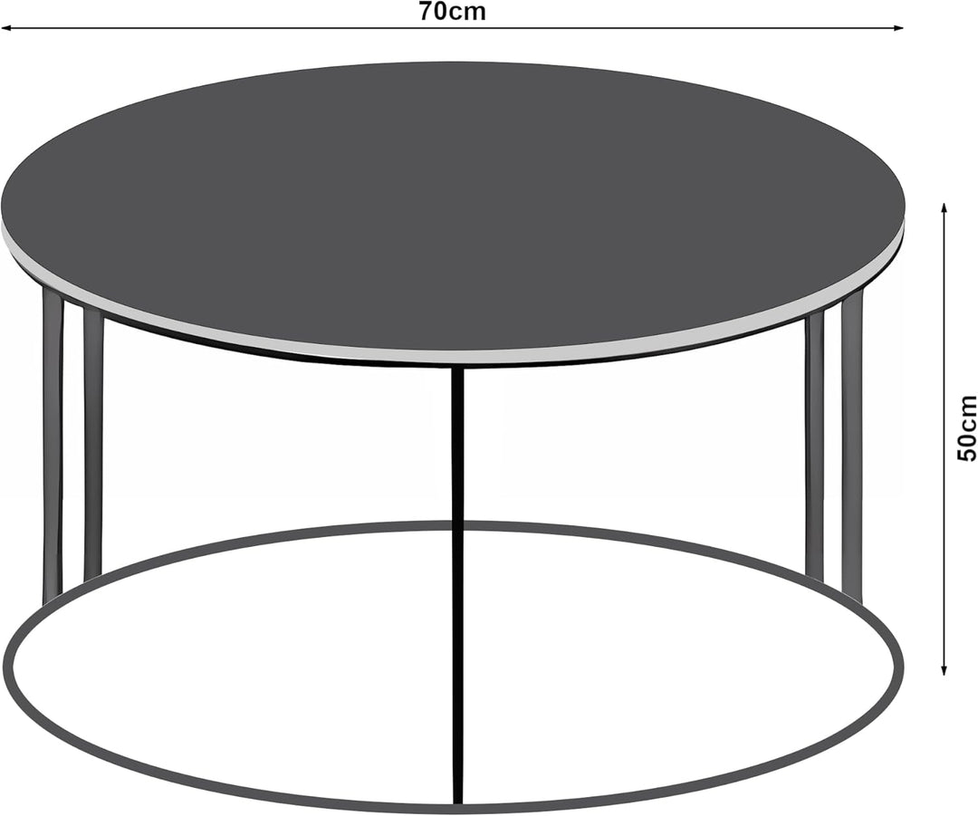 [en.casa] Couchtisch Aulum Beistelltisch 50 x 80 cm Kaffeetisch aus Spanplatte und Metall Sofatisch