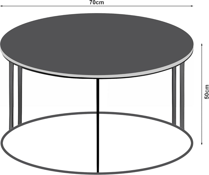 [en.casa] Couchtisch Aulum Beistelltisch 50 x 80 cm Kaffeetisch aus Spanplatte und Metall Sofatisch