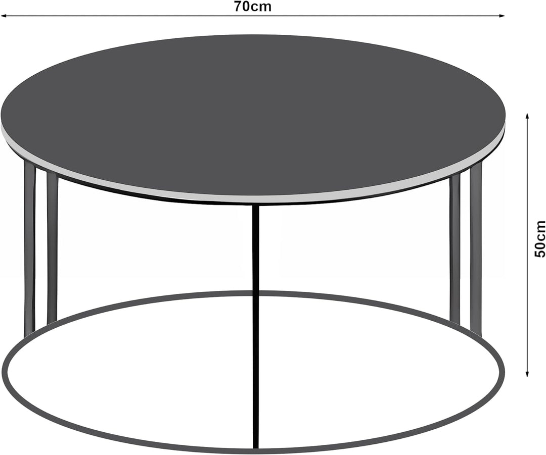 [en.casa] Couchtisch Aulum Beistelltisch 50 x 80 cm Kaffeetisch aus Spanplatte und Metall Sofatisch