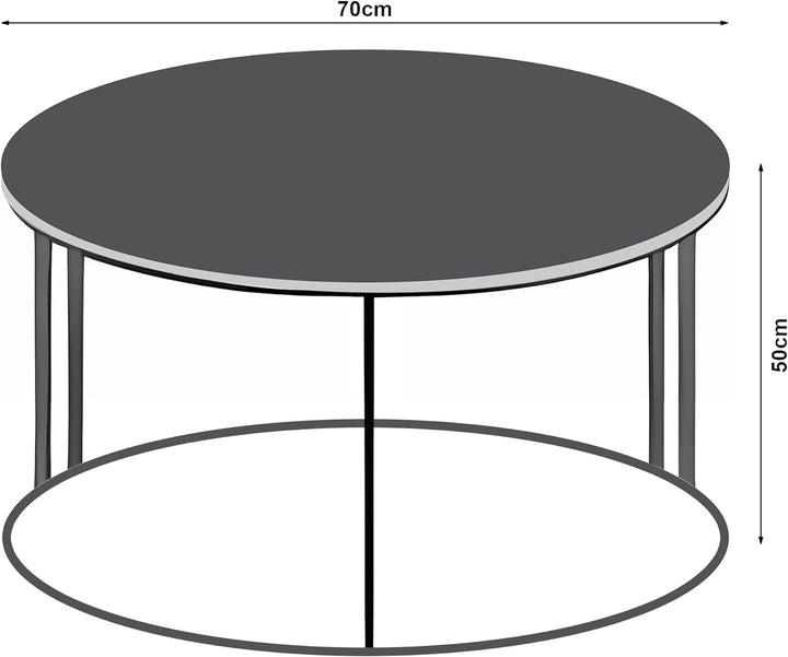 [en.casa] Couchtisch Aulum Beistelltisch 50 x 80 cm Kaffeetisch aus Spanplatte und Metall Sofatisch
