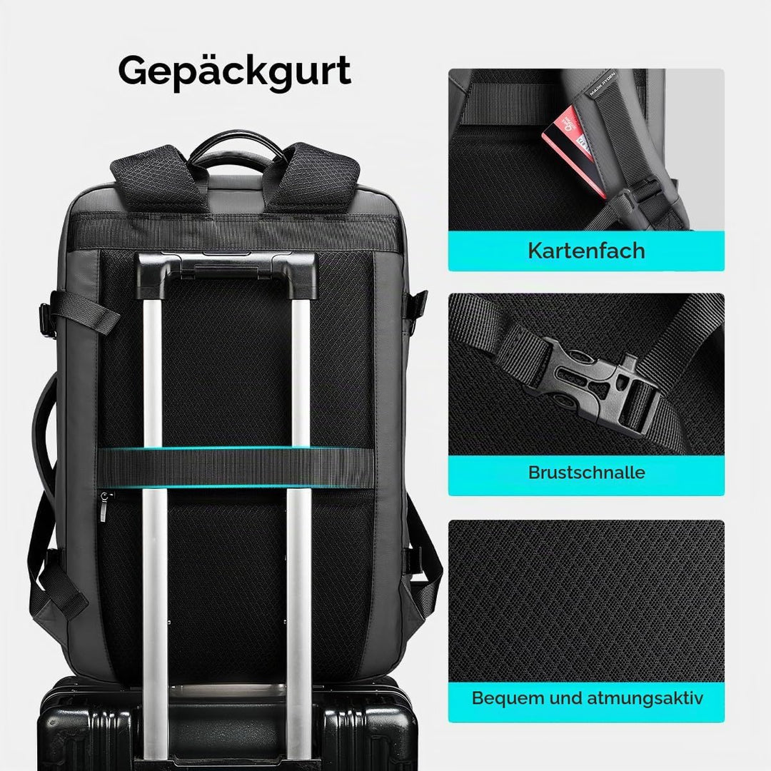 MARK RYDEN 30-45L Geschäftsreiserucksack, Erweiterte Umhängetasche, multifunktionaler Nass- und Troc