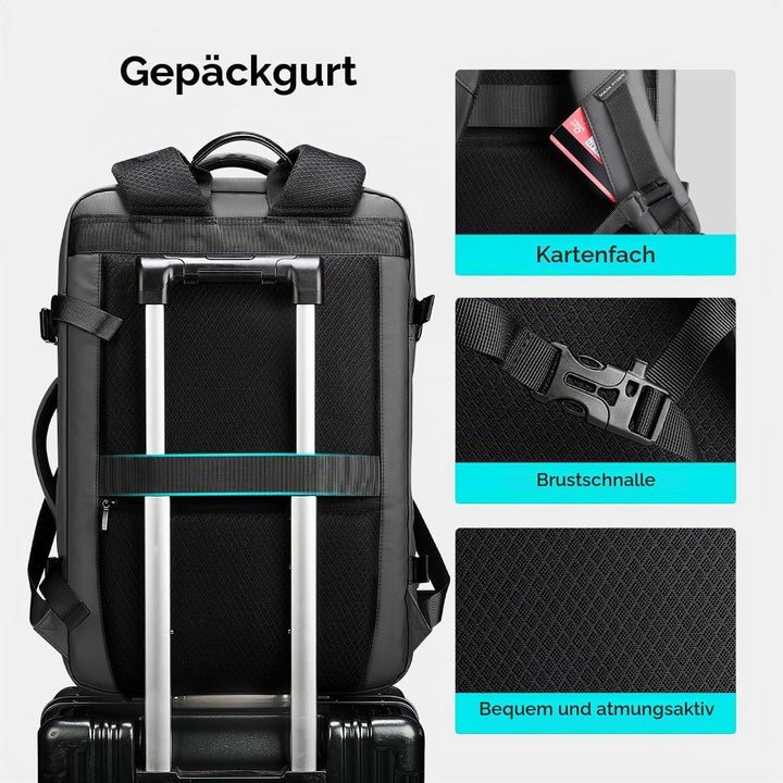 MARK RYDEN 30-45L Geschäftsreiserucksack, Erweiterte Umhängetasche, multifunktionaler Nass- und Troc