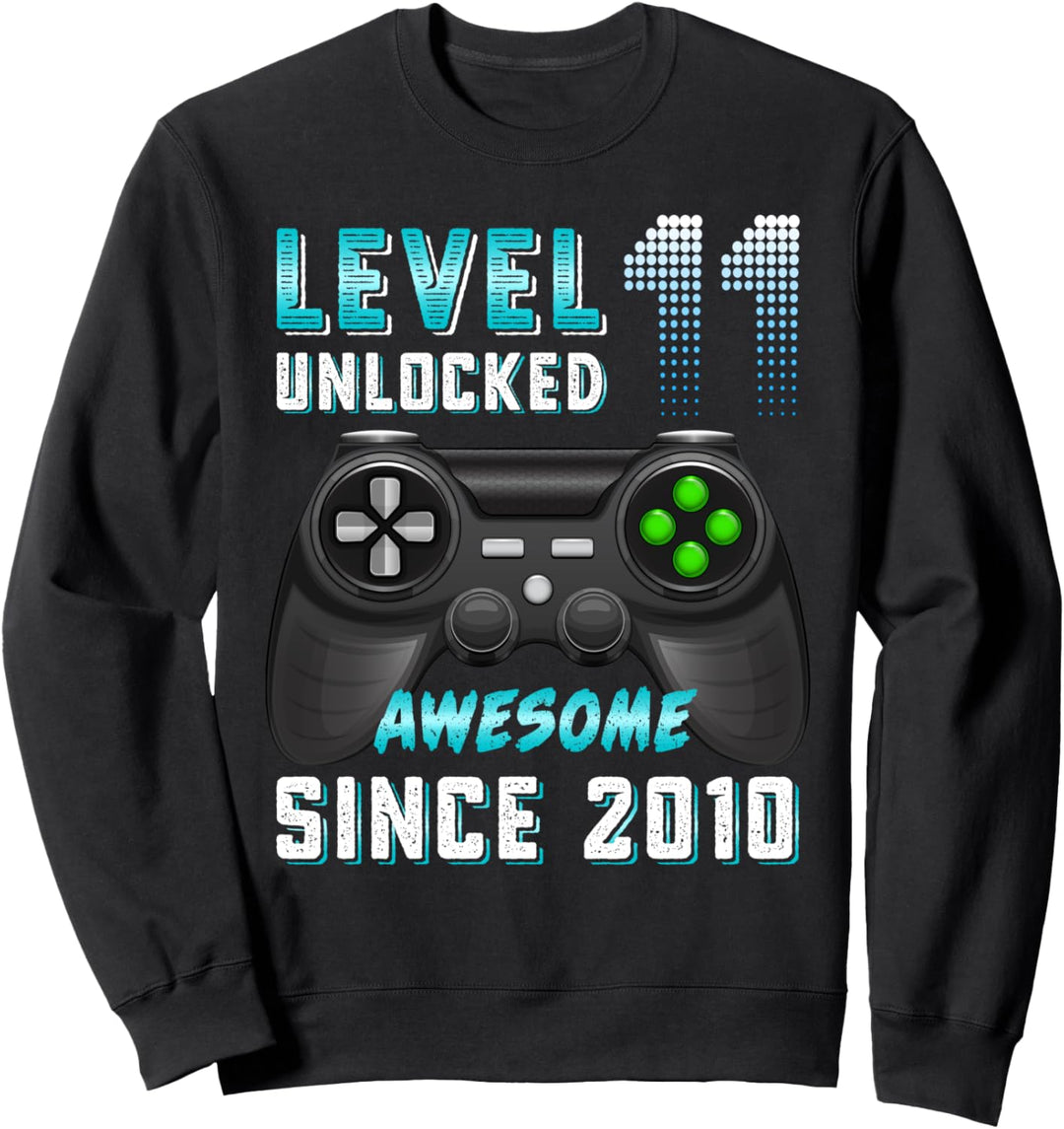 Level 11 freigeschaltet Awesome seit 2010 Gamer 11. Geburtstag Junge Sweatshirt