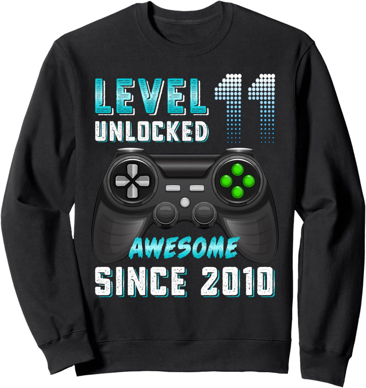 Level 11 freigeschaltet Awesome seit 2010 Gamer 11. Geburtstag Junge Sweatshirt