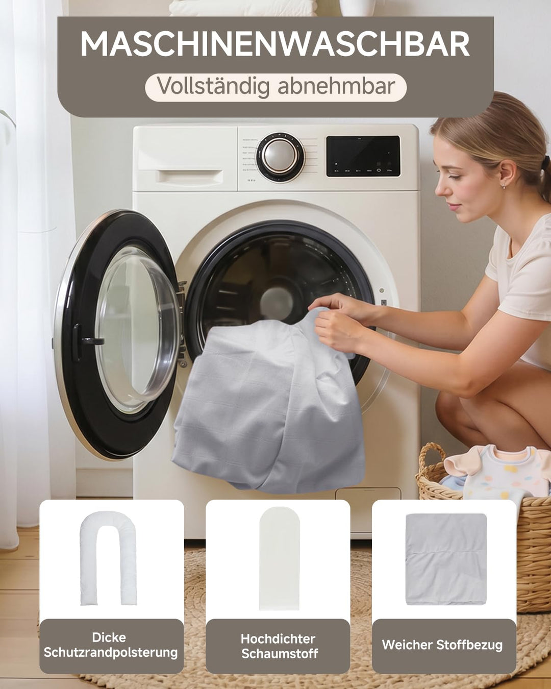 Babynest Neugeborene 95x56cm,Vollständig Abnehmbar Nestchen Baby,0-6 Monate | Babynestchen Neugebore