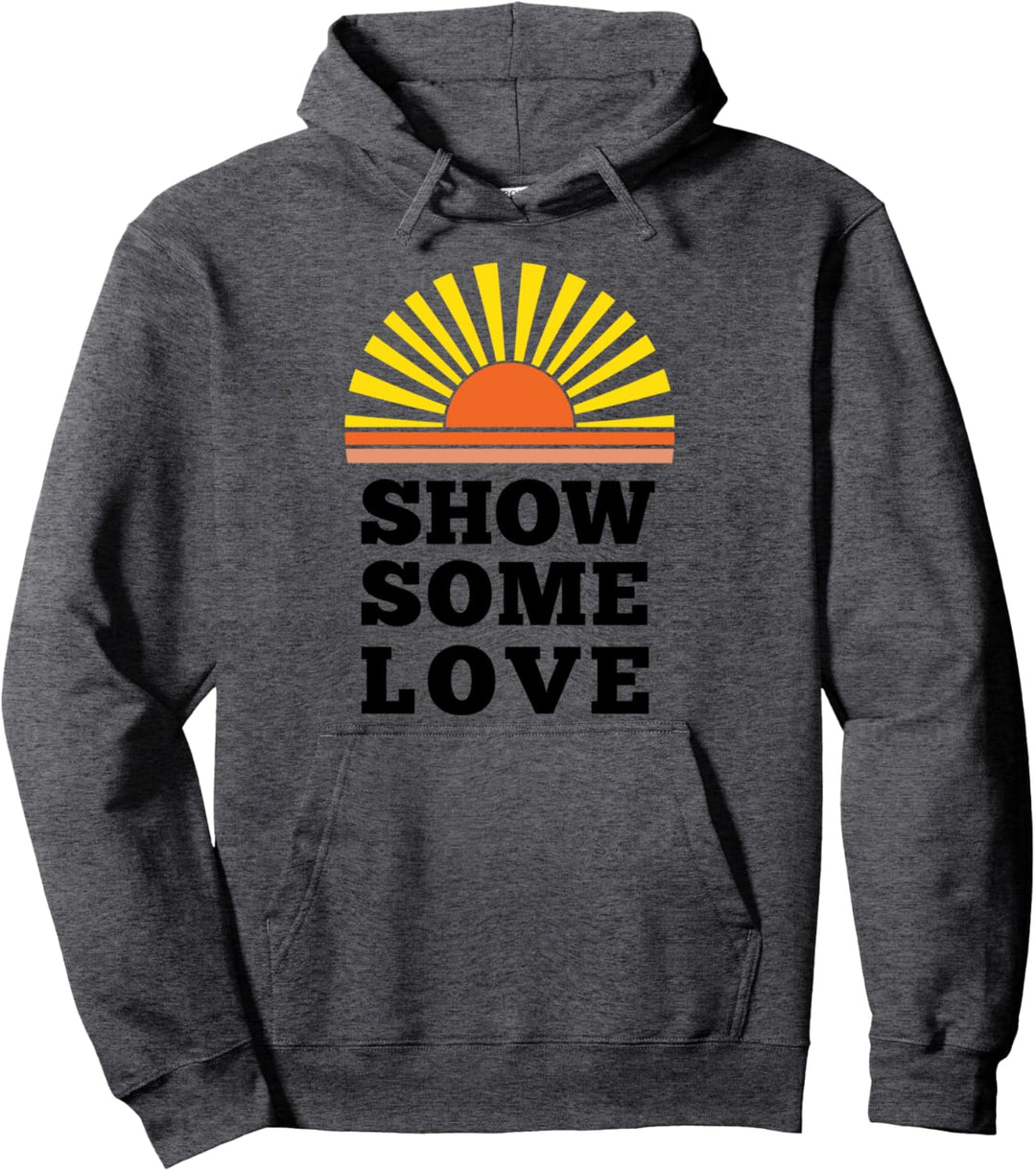 Zeigen Sie etwas Liebe Retro Sonnenuntergang Sommer Pullover Hoodie