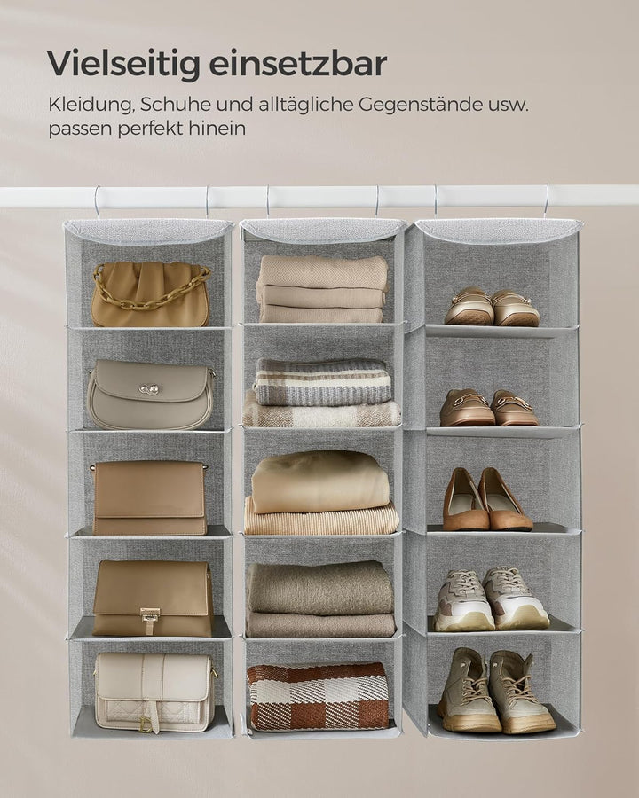 SONGMICS Hängeorganizer, 2er Set, Schrank-Organizer, Hängeregal, Hängeaufbewahrung, faltbar und plat