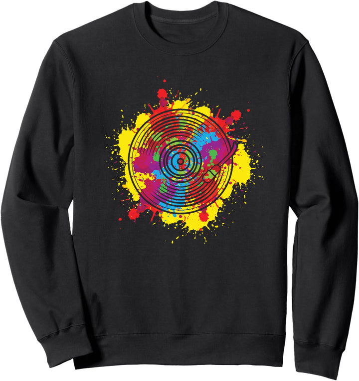 Vinyl Schallplatte Retro Vintage Plattenspieler Geschenk Sweatshirt