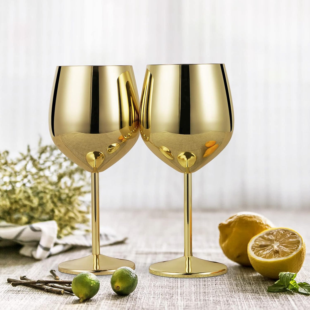 Livole Rotweingläser Set, 18Oz 550ml Weingläser aus Edelstahl, Champagner Gläser, Pokale Gross Bauch