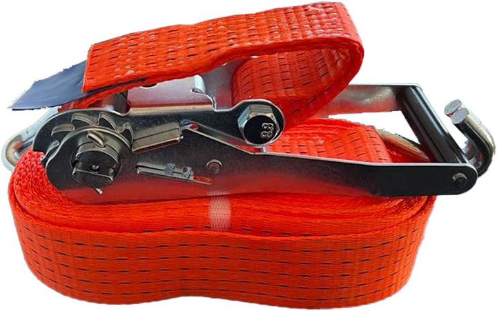 Kit 4 Stück - Spanngurt mit selbstsichernder Ratsche SpanSet 9 m, 50 mm Band, Hakenhaken und Arbeits