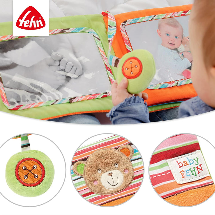 Fehn 091410 Fotobuch Teddy – Weiches Soft-Bilderbuch für 6 Fotos á 10x15 cm – Spielerisch Gesichter