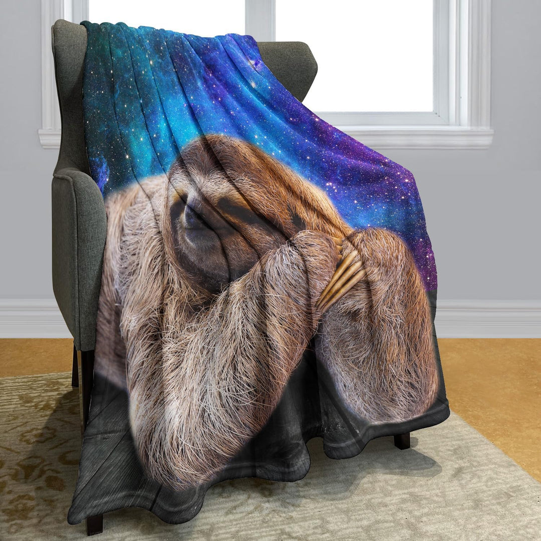 YISUMEI Decke 100x125 cm Kuscheldecken Sanft Flanell Weich Fleecedecke Bettüberwurf Faultier Holzmas