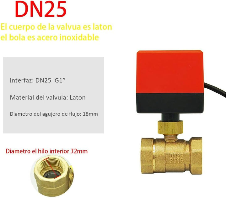 AC220V AC24V DC12V 2-Wege-Motorventil - 2-Wege-Motorkugelventil DN15 DN20 DN25 DN32 DN40 DN50. AC220