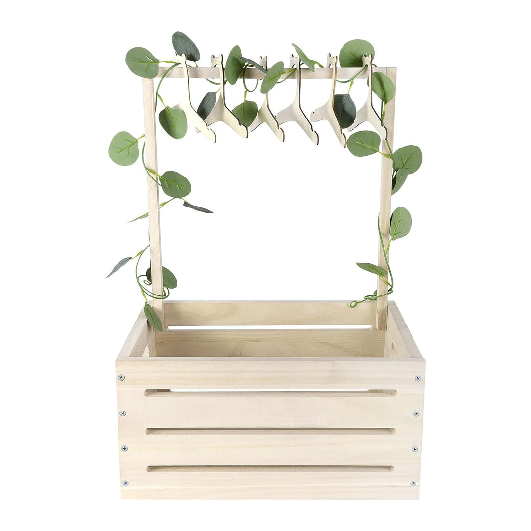 Holz Baby Geschenk Korb mit Griff, Kinder Kleiderbügel und Girlande, Baby Aufbewahrungskorb, Dusche