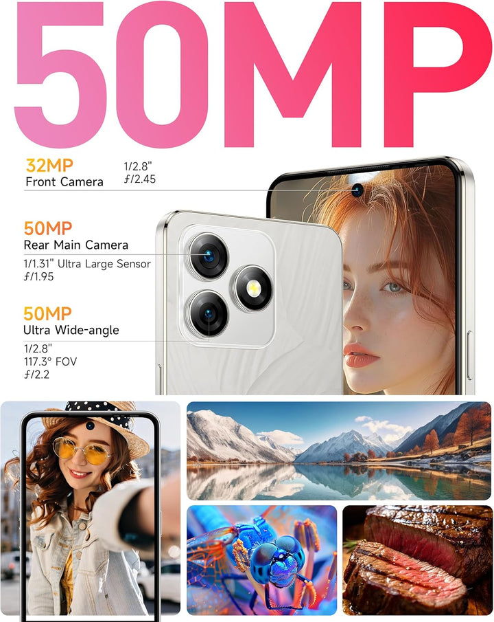 Ulefone Note 18 Ultra 5G Smartphone Ohne Vertrag, 12GB+256GB/SD-2TB, 50MP+50MP+32MP Kamera 6,78" FHD