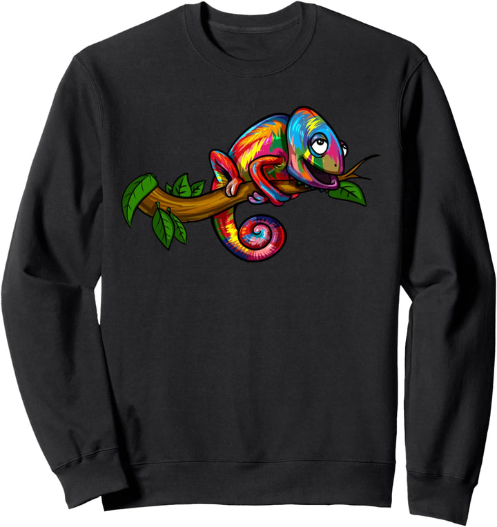 Chamäleon Eidechse Regenbogen Sweatshirt