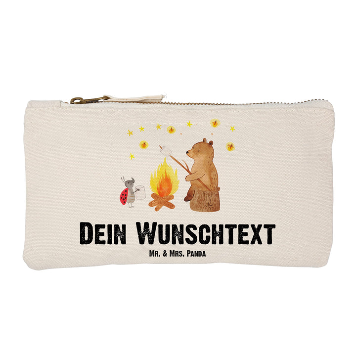 Mr. & Mrs. Panda Personalisierte Schminktasche Bär & Marienkäfer Lagerfeuer Grösse S Klein - Geschen