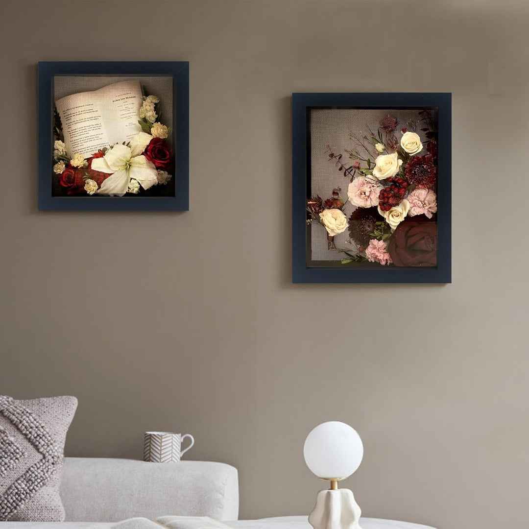 GraduatePro 3D bilderrahmen 23x28 zum befüllen schaukasten Wand für Schwarz Objektrahmen Hochzeit Bo
