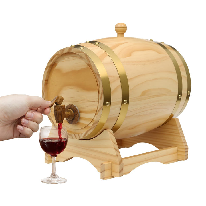 5L Weinfass Holzfass, Wooden Barrel Dispenser Weinbehälter Holzfass Für Whiskey Und Wein Dekoratives