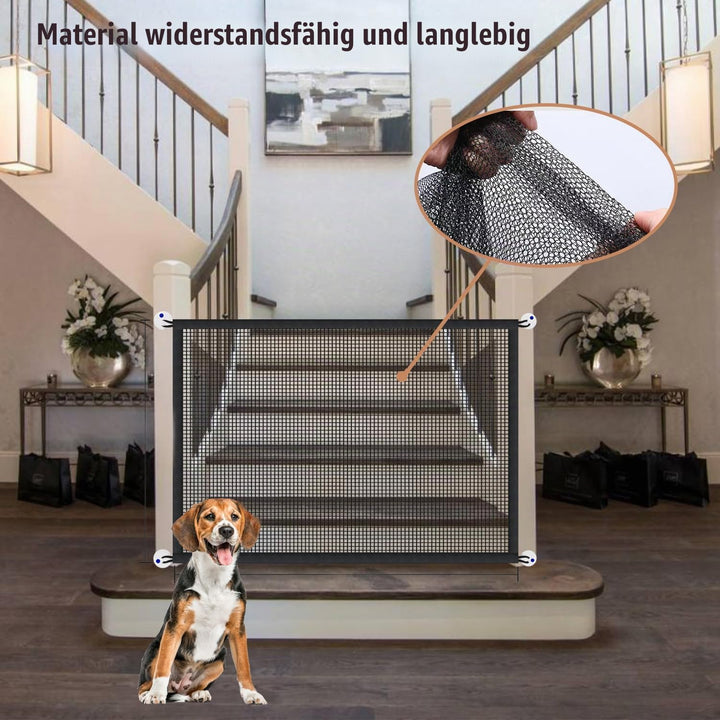 Portable Treppe Tor für Hunde Indoor Magic Pet Gates für The House Doorway Upgraded Mesh 180/110 x 7