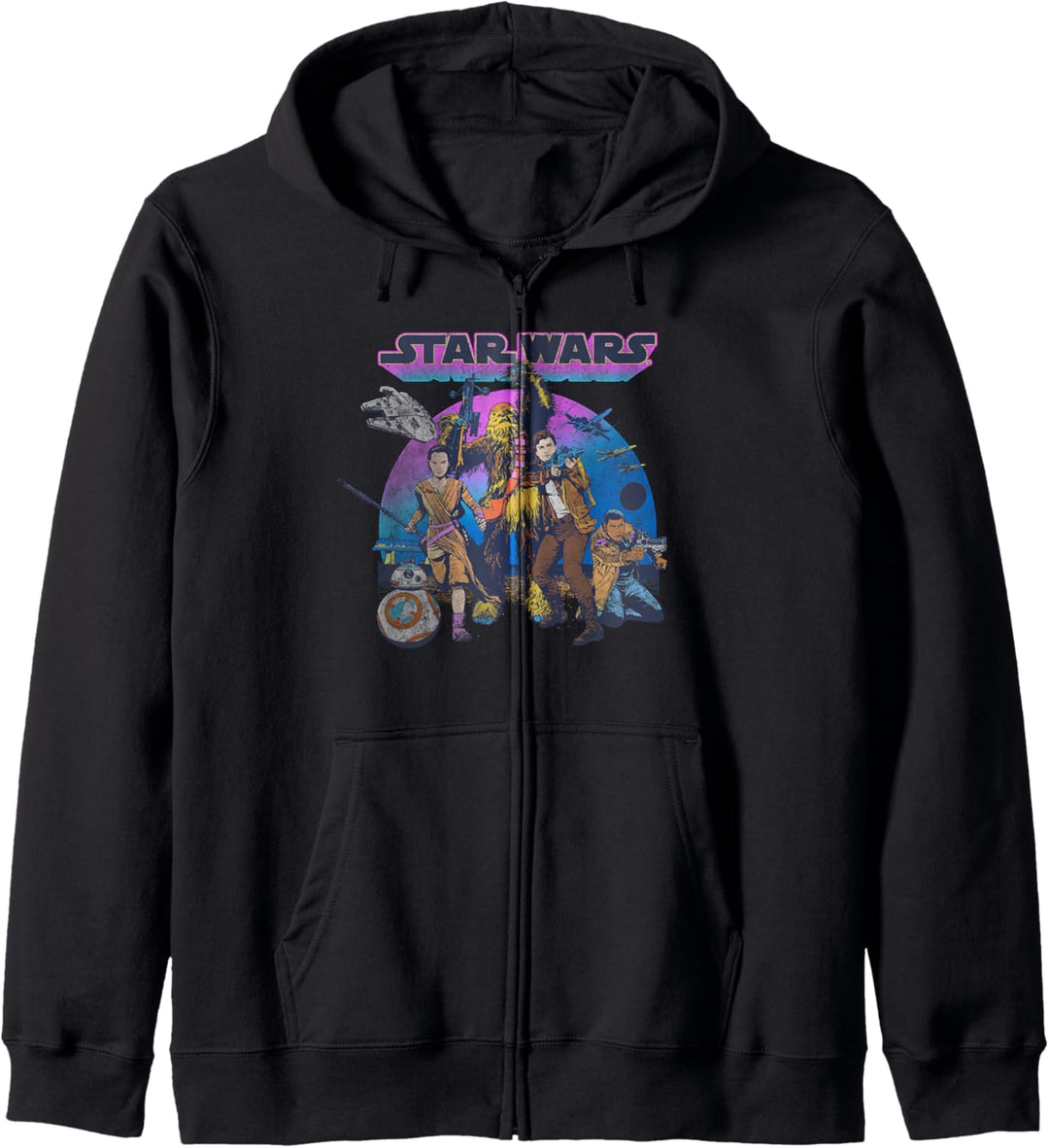 Star Wars Jyn Erso, Han Solo, Chewbacca, Retro Color Kapuzenjacke
