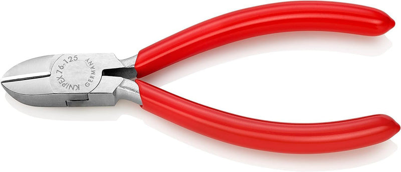 Knipex Seitenschneider für Elektromechaniker verchromt, mit Kunststoff überzogen 125 mm 70 11 110,Ro