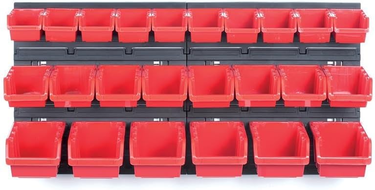 Kistenberg Werkzeugwand Regal Arbeitswand Lagersystem Set Stapelkästen Stapelboxen Werkzeughänge, 61
