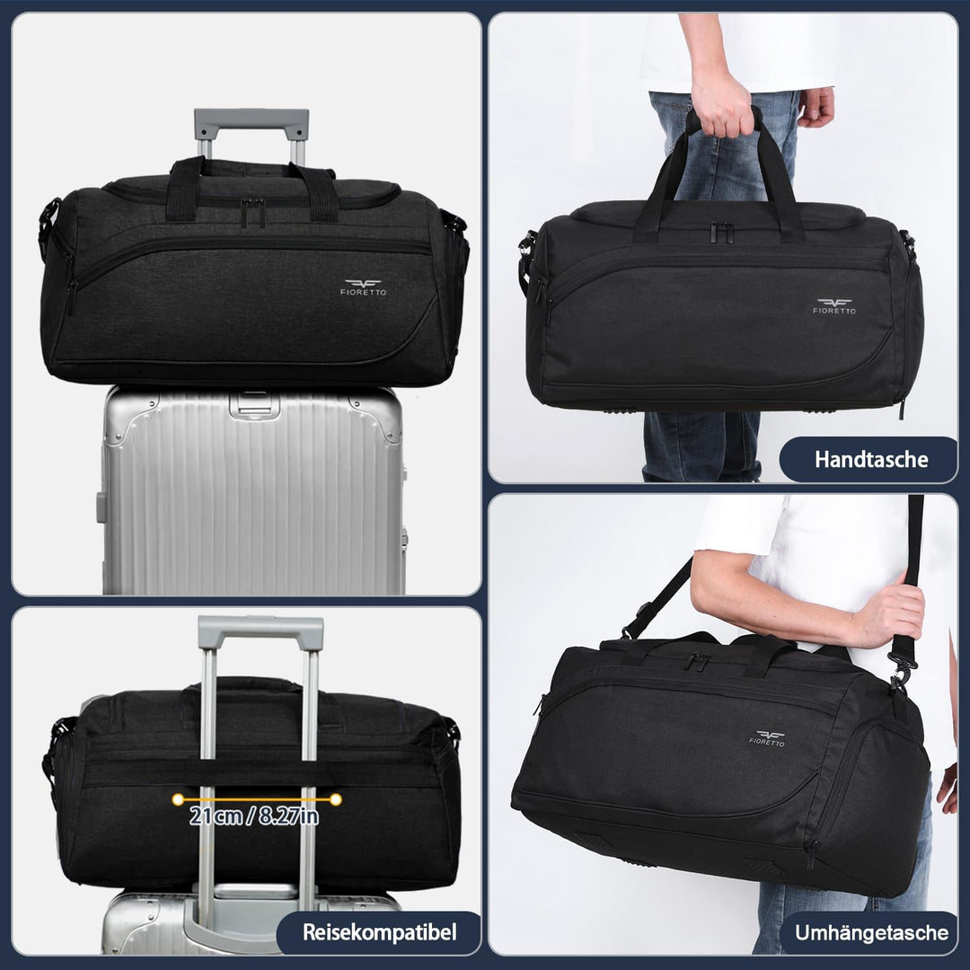 FIORETTO 35L Sporttasche & Reisetasche für Damen und Herren, mit Schuhfach & Nassfach, Wasserdicht T