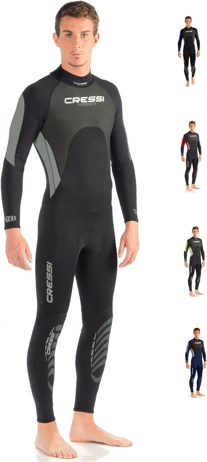 Cressi Morea Herren - Neoprenanzug 3mm für alle Wassersportarten XL/5 Schwarz/Silber/Silber, XL/5 Sc