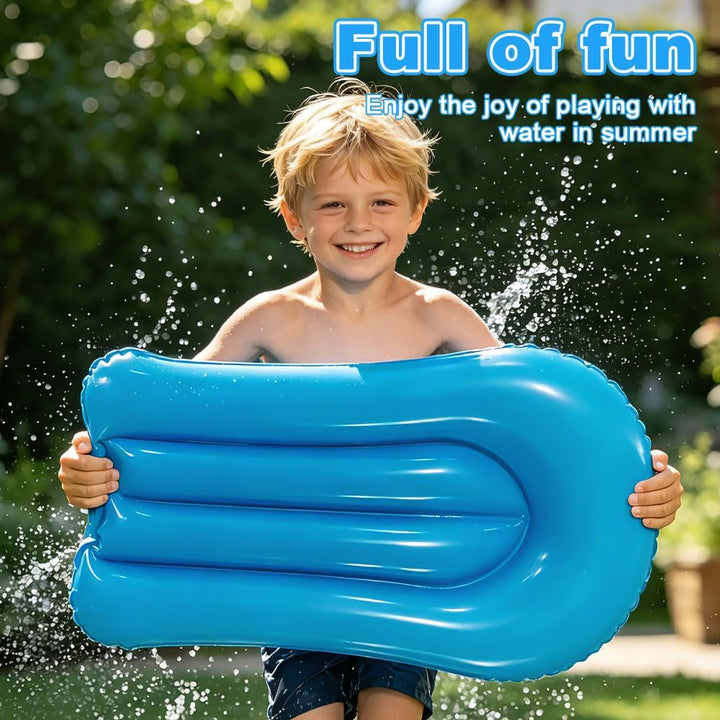 Mineup Wasserrutsche Garten, 550 * 140CM Wasserrutschmatte mit 2 Bodyboards, Doppelrutsche mit Einge