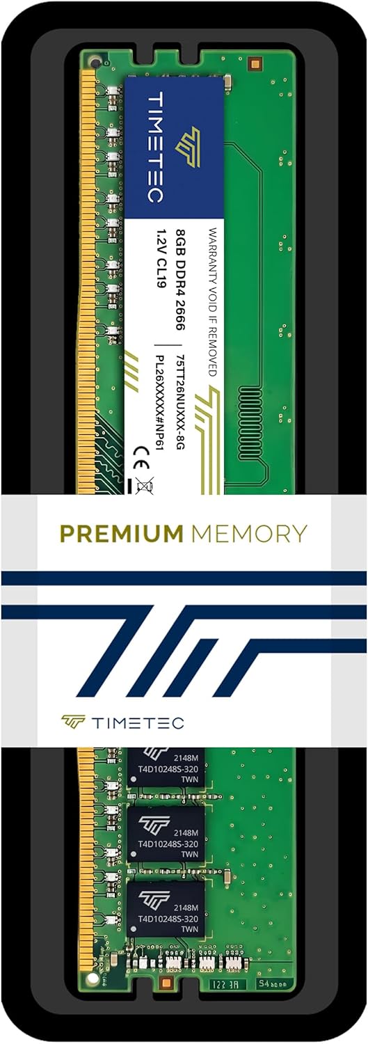 Timetec 8 GB DDR4 2666 MHz PC4-21300 Nicht-ECC ungepuffert 1,2 V CL19 1Rx8 Single Rank 288 Pin UDIMM