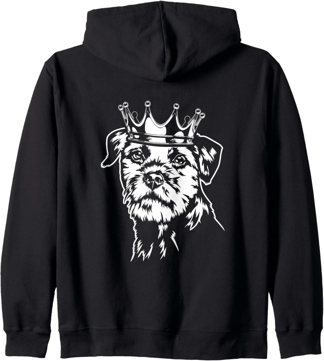Lustiger Border Terrier Hund mit Krone Hund Hunde Kapuzenjacke