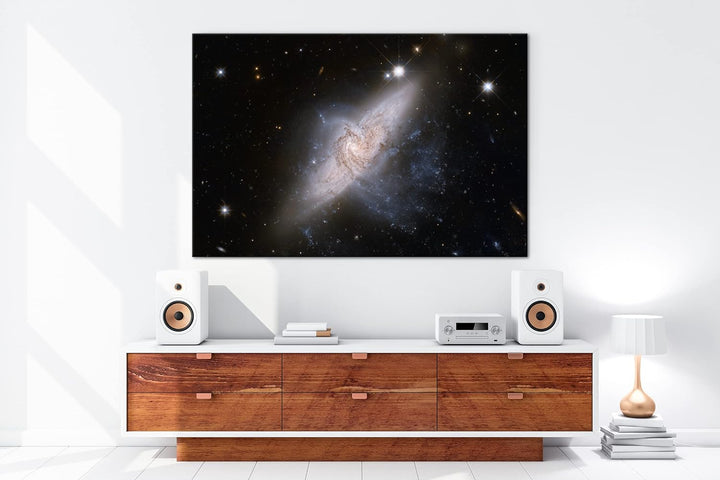 deyoli Dark weite Galaxien mit leuchtenden Sternen im Format: 80x60 als Leinwandbild, Motiv fertig g