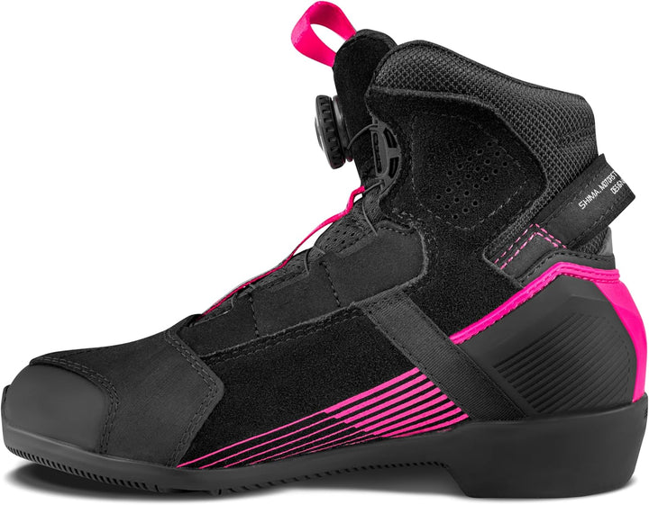 SHIMA EDGE VENTED Motorrad Schuhe Damen Leder Belüftet Motorradstiefel Protektoren Leder ATOP Rutsch