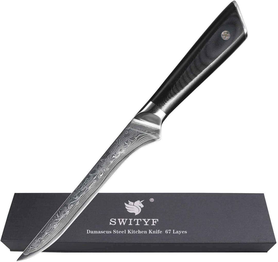 Ausbeinmesser aus Damaststahl Boning Knife top ausbalanciert Stylisch