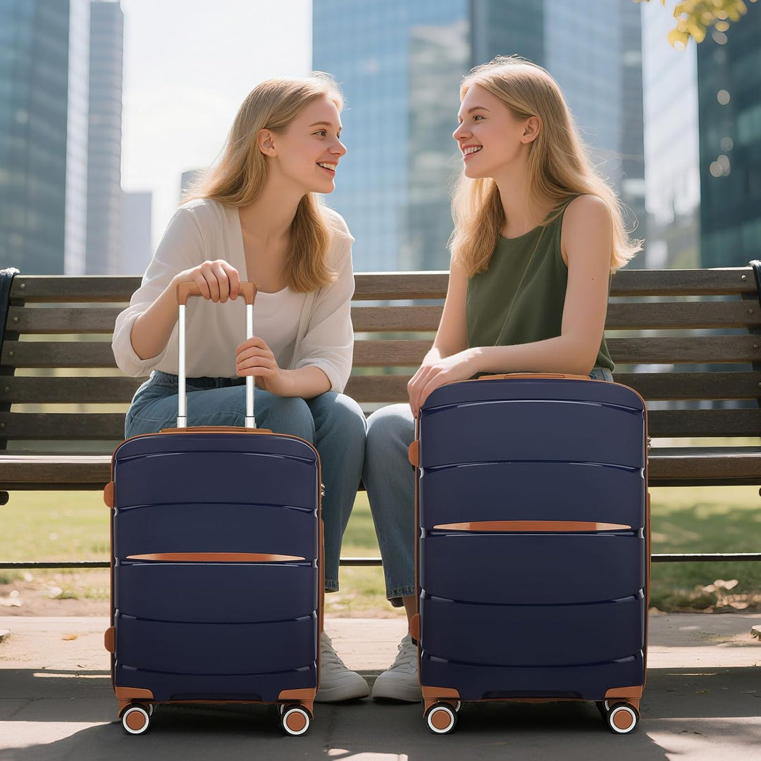 KONO Kofferset 3 Teilig Hartschale Leicht Polypropylen Koffer Handgepäck/Mittelgross/Gross Reisekoff